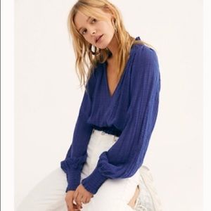 Free People Victorian inspired smock top